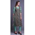 thumbnail image 3 of Bimba Kurtis Indiennes Longues Droites Imprimées à Manches 3/4 pour Femmes, Tunique d'Été, 3 of 6