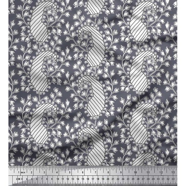 Soimoi Georgette Viscose Fabric Floral & Paisley Block Print Sewing Fabric Yard 42 Inch Wide