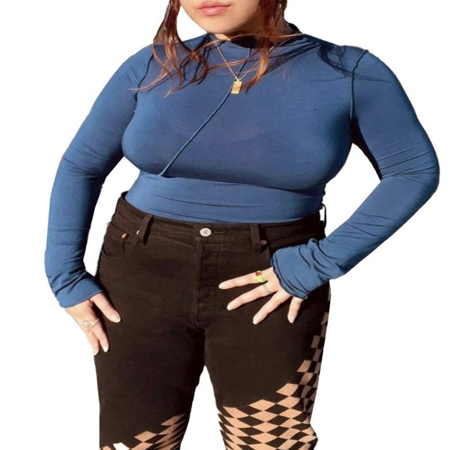 Ensemble d'Automne 2 Pcs pour Femmes, Hauts à Manches Longues à Col Montant avec Surpiqûres + Ensemble Jupe Midi