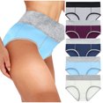 thumbnail image 1 of Bigersell Culottes pour Femmes, Lot de 5, Culotte en Coton Patchwork, sous-Vêtements Sans Coutures, Multipaquet, Grande Taille, Sans Lignes, Culottes Invisibles pour Femmes, Couvrance Totale, G-Multicolore 3TG, 1 of 9