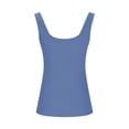 thumbnail image 4 of hotojiny Going out Tops for Women Sleeveless Ribbed Knit Slim Scoop Neck Tank Shirt Solid Color Basic Layering Shirts, 4 of 6