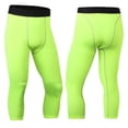 thumbnail image 2 of Men's Compression 3/4 Pants with Pockets,Workout Athletic Stretch Tights Leggings Athletic Base Layer, 2 of 3