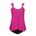 thumbnail image 4 of Flowy Ruffle Tankini Swimsuits for Women Beach Summer 2 Piece High Waist Bathing Suits Pool Modest Swimwear Hot Pink, M, 4 of 7