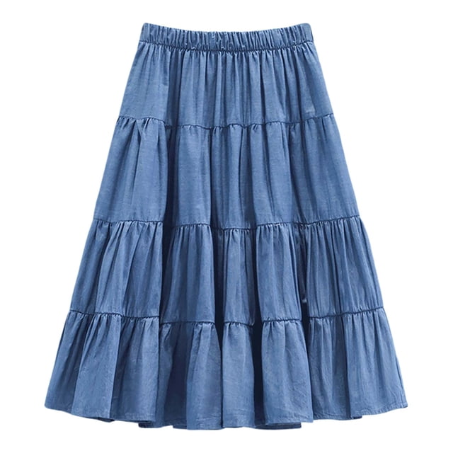 Jupe Décontractée à Taille Élastique pour Filles - Polyester, Âges 5-12 Ans, à Paire avec Espadrilles