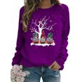 thumbnail image 1 of Bellella Pull pour Femmes Col Rond Sweat-Shirts de Noël Imprimé Gnome Sweat-Shirt Chaud à Manches Longues pour Femmes Violet TG, 1 of 2