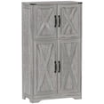 thumbnail image 1 of HOMCOM Armoire de Garde-Manger Armoire de Rangement de Garde-Manger avec Portes de Grange Gris, 1 of 10