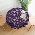 thumbnail image 4 of Nappe Champignon Violet Gothique Ronde 60 x 60 Pouces Housse de Table Polyester Résistante aux Taches et aux Plis Nappe pour Cuisine Salle à Manger Café Fête, 4 of 5