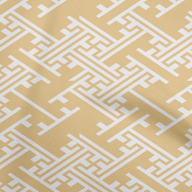 oneOone Rayon Dark Beige Fabric Geometric Sewing Material Print Fabric By The Yard 56 Inch Wide