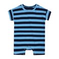 thumbnail image 1 of Baby Boy'S Striped Bodysuit Infant Cotton Short Sleeve Romper, 3-24 Months, 1 of 8