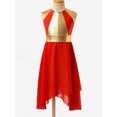 thumbnail image 3 of Yartina Robe de Danse Asymétrique pour Filles, Tunique de Prière Lituricale, Rouge 16, 3 of 6