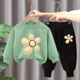 thumbnail image 3 of Pisexur Ensemble de Vêtements d'Automne et d'Hiver pour Bébés Filles Garçons 2 Pcs Mode Décontractée Imprimé Floral Manches Longues Col Rond Chandails en Molleton et Pantalons Ensemble de Survêtement pour Filles Garçons 3-8 Ans, 3 of 4