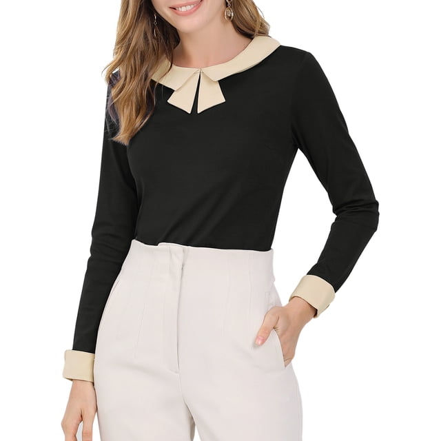 INSPIRE CHIC Chemisier Élégant à Col Manches Longues pour Femmes Bureau Travail