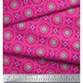 thumbnail image 3 of Soimoi Pink polyester Crepe Fabric Mandala Geometric Print Sewing Fabric Yard 52 Inch Wide, 3 of 5