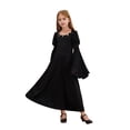 thumbnail image 2 of Doomiva Robe Renaissance Rétro à Manches Cloche pour Filles Enfants Costume Médiéval Halloween Cosplay Longue Robe Maxi Noire 12, 2 of 7