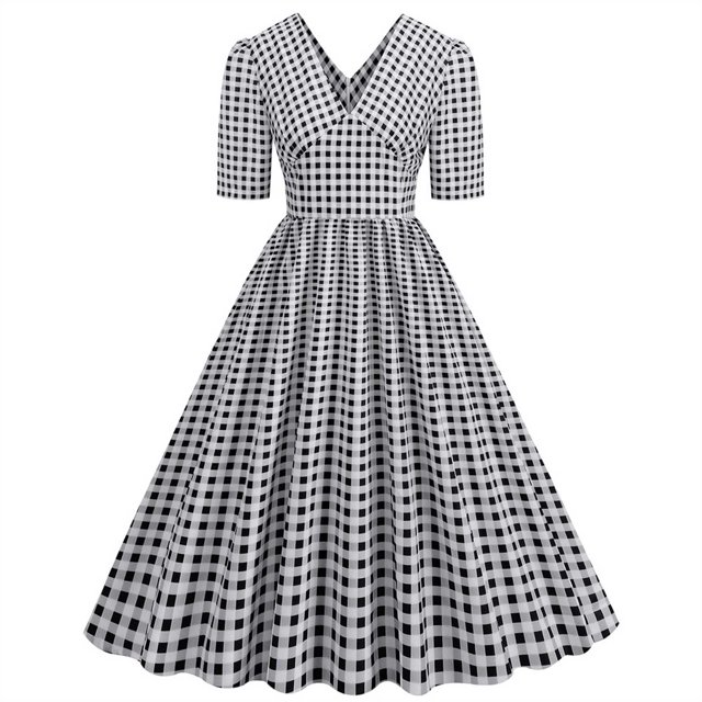 Pisexur Robe à Manches Courtes à Col en V Mode Femmes Été Robe Poupée à Col en V Robe Plissée à Trois Couches de Couleur Unie Robe pour Femmes en Liquidation