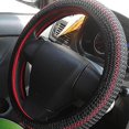 thumbnail image 2 of Beige Coffee Summer Ice Silk Car Breathable Anti-Slip Steering Wheel Cover Guard Protector, 2 of 5