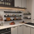 thumbnail image 2 of Wall Mounted Floating Shelves Set of Rustic Wood Wall Shelves for Bathroom Bedroom Kitchen Living Room Storage and Decoration Picture Ledge, 2 of 6