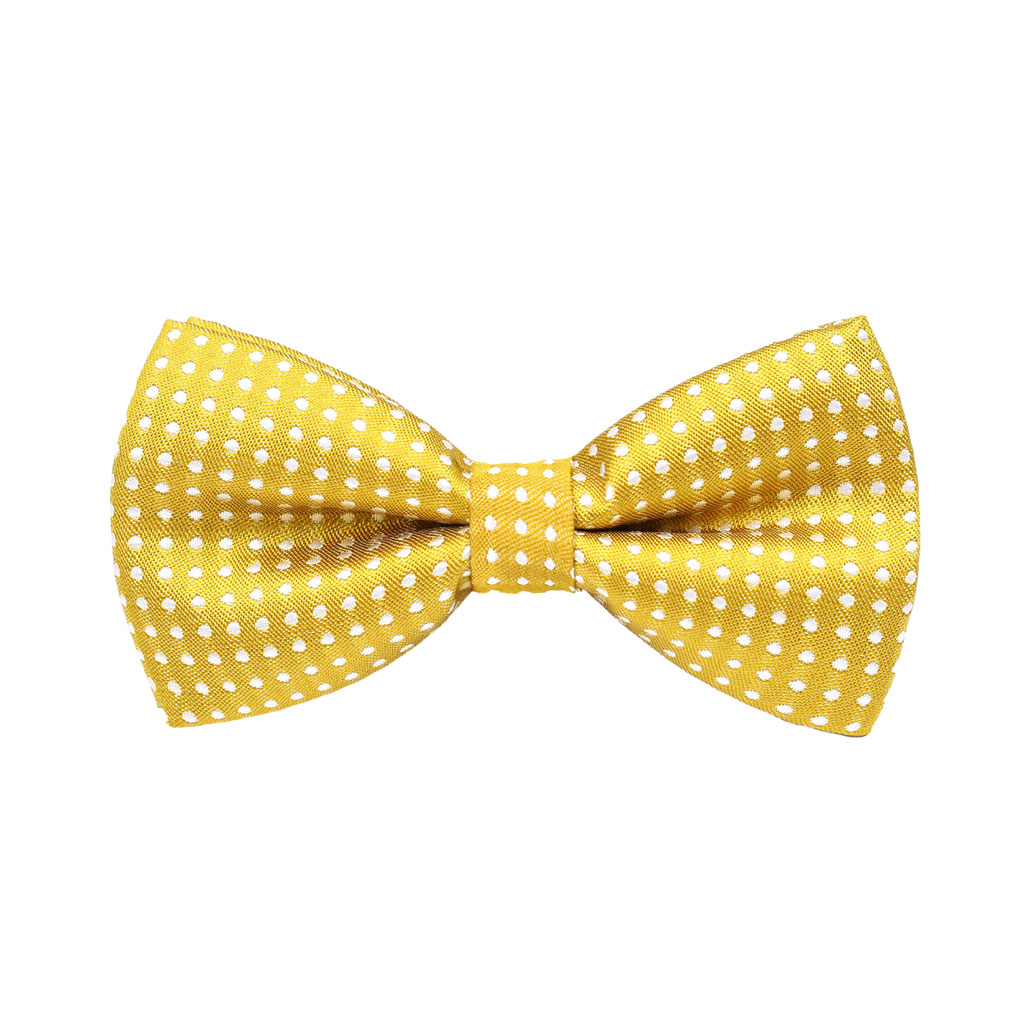ZheElen Children Fashion Formal Bowtie Universal Fit Reusable And Easy To Clean Adjustable Clips Golden yellow