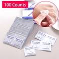 thumbnail image 2 of 100 Counts Alcohol Formula Wipes Pads Disposable Alcohol Prep Wipes Individual Package Portable Nail Cleanser, 2 of 8