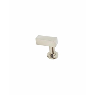 Bouton d'Armoire 12 mm Barre Carrée (Style T) 35 mm de long – Bouton d'Armoire en Laiton Massif avec Plaque de Base Détachable – Laiton Brossé, Nickel Poli, Nickel Satiné