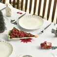 thumbnail image 3 of Christmas Tablecloth 60×120 Inch, Eucalyptus Poinsettia Washable Table Cover for Party Picnic Dinner Decor, 3 of 5
