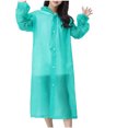thumbnail image 1 of ITFABS Adult Hooded Raincoat Long Sleeve Button Closure Reusable Rain Poncho, 1 of 1