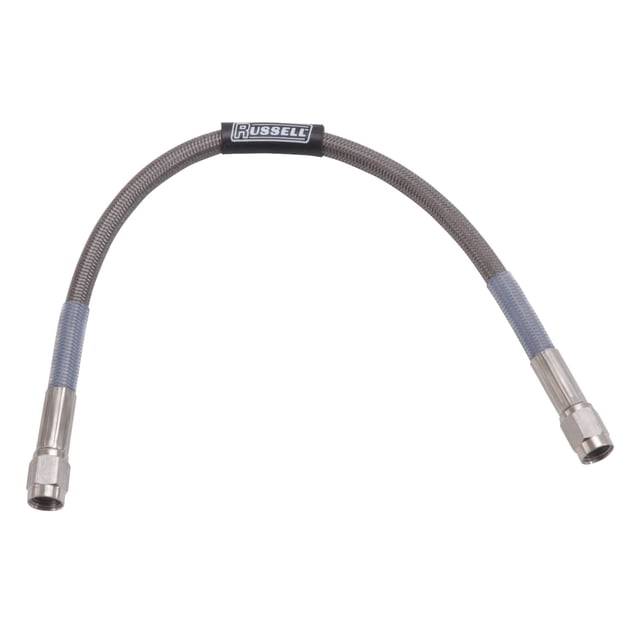 Russell Automotive Brake Line 656100 Competition; Braided Stainless Steel; -3 AN Hose/Straight Fittings On Both Ends; 36 Inch Length; Single
