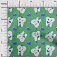 thumbnail image 2 of oneOone Rayon Green Fabric Asian Kawaii Rabbit Fabric For Sewing Printed Craft Fabric By The Yard 56 Inch Wide, 2 of 4