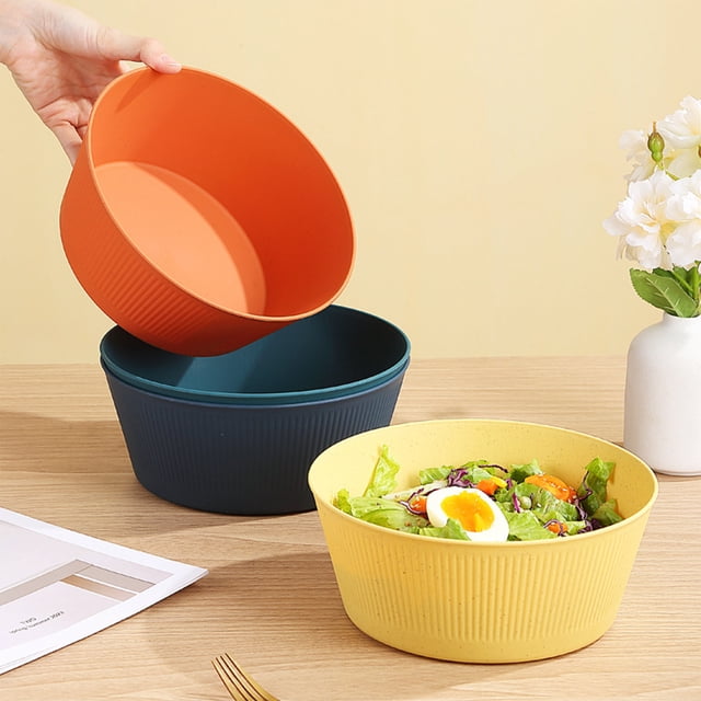 Reusable Lightweight Bowl for Rice Soup Snack Fruit Serving Salad Vegetable Large Kitchen Bowls with Durable Non-Slip Base for Everyday Meals and Family Dining Sopatenor
