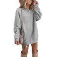 thumbnail image 1 of LUXUR Robe Chandail à Manches Longues pour Femmes, Unie, d'Hiver, à Enfiler, Gris Pâle, m, 1 of 2