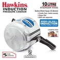 thumbnail image 2 of Silver Pressure Cooker 10 Liters, Stainless Steel Inner Lid Cooker, Induction Cooker - For 10 To 14 Persons, 2 of 4