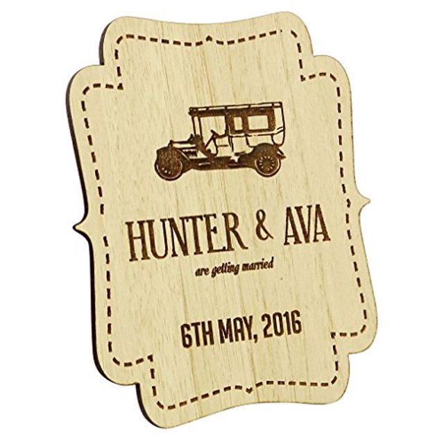 Custom Engraved Wooden Magnets 50 Rustic Wedding Save The Date Wooden Magnets Personalized Gift