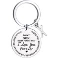 thumbnail image 1 of Heliisoer To My Son Message Keychain Stainless Steel Initial Last Name 26 Letter Family Inspirational Keychain Gift, 1 of 1