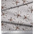thumbnail image 3 of Soimoi Gray Moss Georgette Fabric Floral Scissor & Dots Decor Fabric Printed Yard 44 Inch Wide, 3 of 5