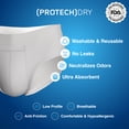 thumbnail image 4 of Culottes en Coton Lavables et Réutilisables pour Hommes contre l'Incontinence avec Protection Absorbante à l'Avant pour Fuites Urinaires Légères à Modérées, 4 of 12