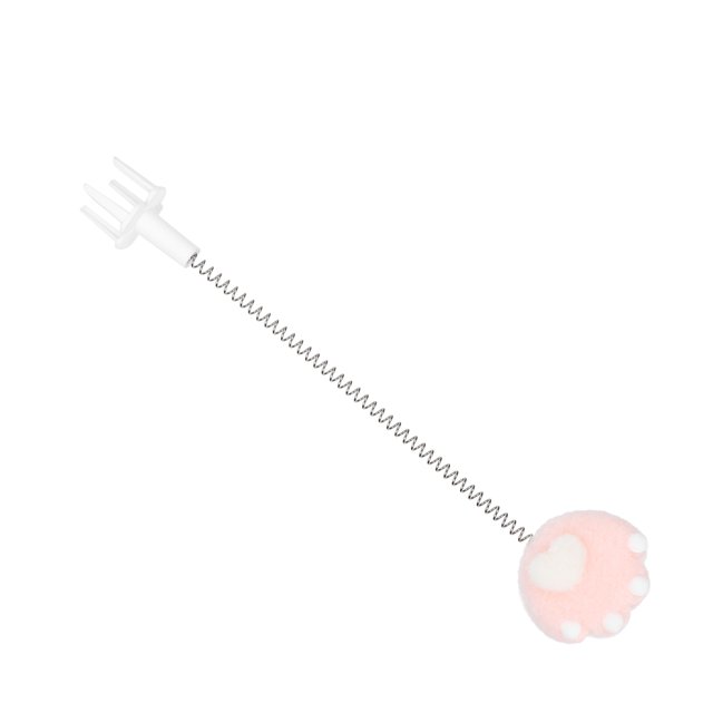 Pet Teaser Toy, Metal Wire Spring Funny Cat Stick Pet Toy Cat Elastic Spring Toy At Elastic Spring Toy For Chairs Cat Paw Pink
