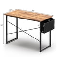 thumbnail image 2 of Gymax Bureau d'Ordinateur Moderne 40 Pieds' Table d'Étude et d'Écriture avec Sac de Rangement Rustique, 2 of 10