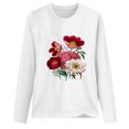 thumbnail image 4 of CEHVOM T-shirt Décontracté Imprimé pour Femmes Col Rond Manches Longues Blouse, 4 of 6