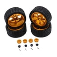 thumbnail image 3 of Milaget RC Wheel Rims Rubber Tires Kit Replacement M3 Wheel Nut for 144001 1:12 1:18 Gold, 3 of 9