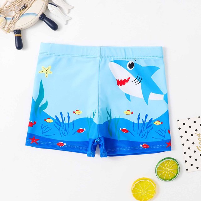 LSLJS Maillot de Bain Garçon Maillot de Bain pour Enfants Short de Bain Imprimé Short de Bain à Angle Plat avec Cordon de Serrage, Short de Bain Garçon