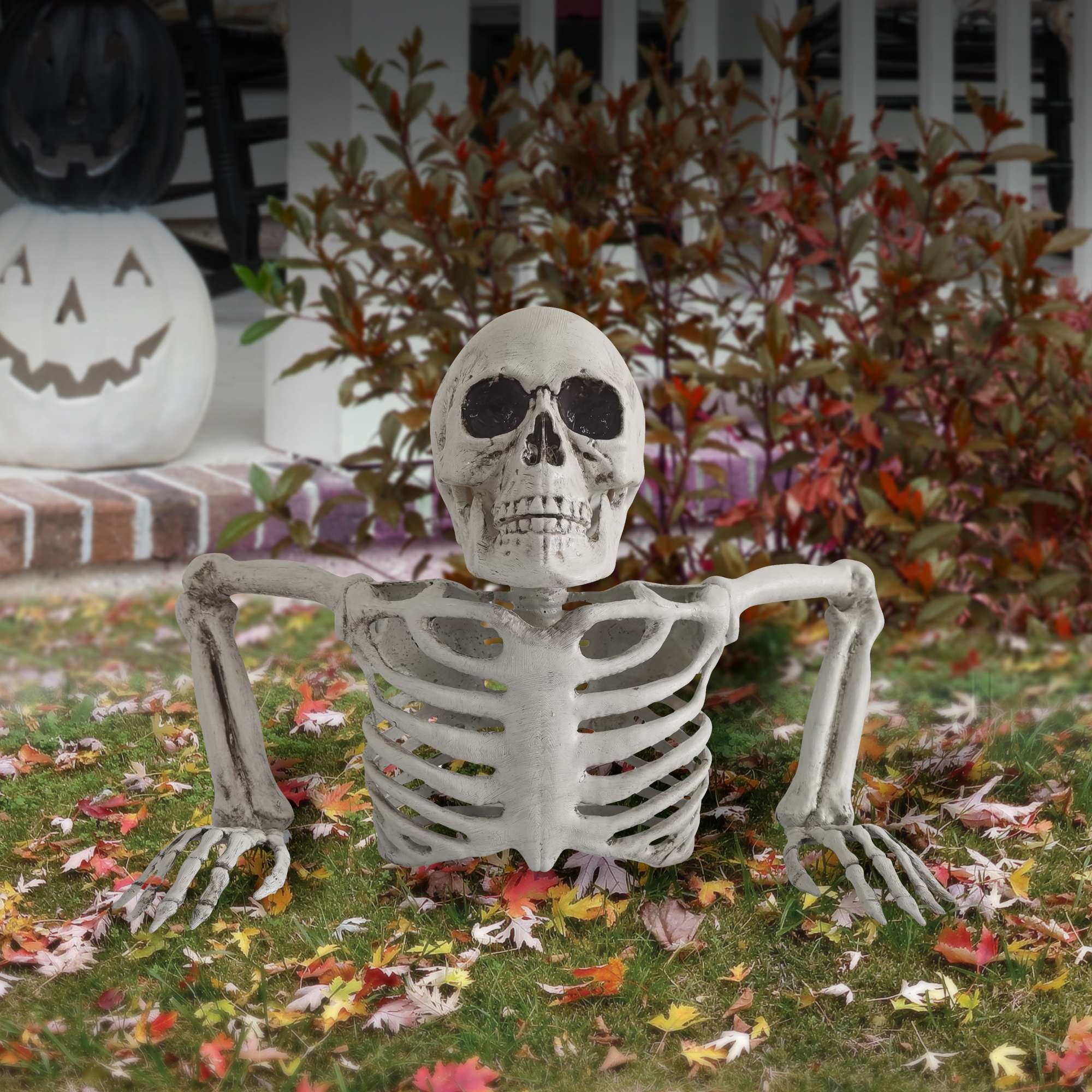 Squelette de Tombe en Plastique Couleur Os de 28 cm Way to Celebrate! Pour Décoration d'Extérieur d'Halloween ou d'Intérieur. Un Accessoire Effrayant pour Votre Cour ou Votre Maison.