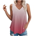 thumbnail image 1 of Plebaso Womens Tank Tops V Neck Gradient Lightweight Eyelet Shirts Flowy Loose Summer Sleeveless Blouses, 1 of 7