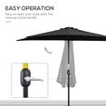 thumbnail image 4 of Outsunny Parasol Demi-Rond de 9 Pi, Parasol de Balcon Extérieur, Noir, 4 of 10