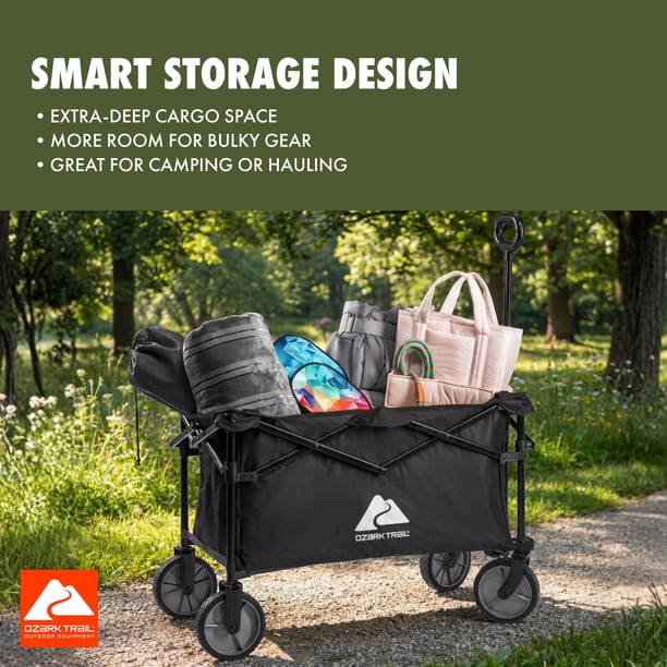 Ozark Trail Multi-Purpose Big Bucket Cart, Black Wagon, Versatile