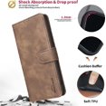 thumbnail image 4 of Wallet Case for iPhone 17 Pro RFID Blocking Flip Cover with Card Slots & Kickstand Brown, 4 of 7
