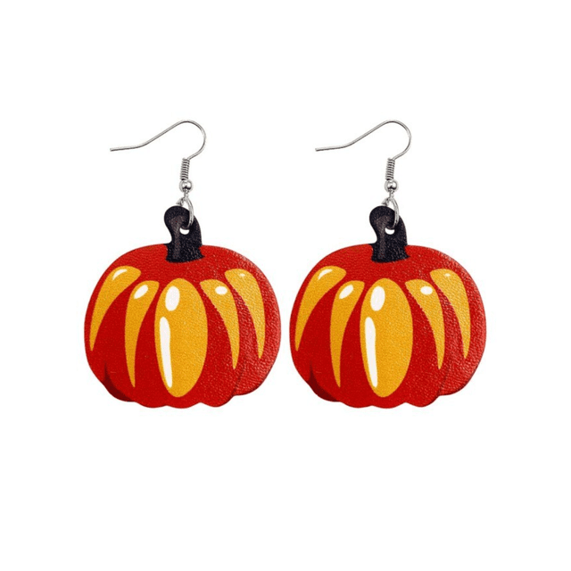 Don't Ask Boucles d'Oreilles Pendantes Citrouille Orange pour Femmes