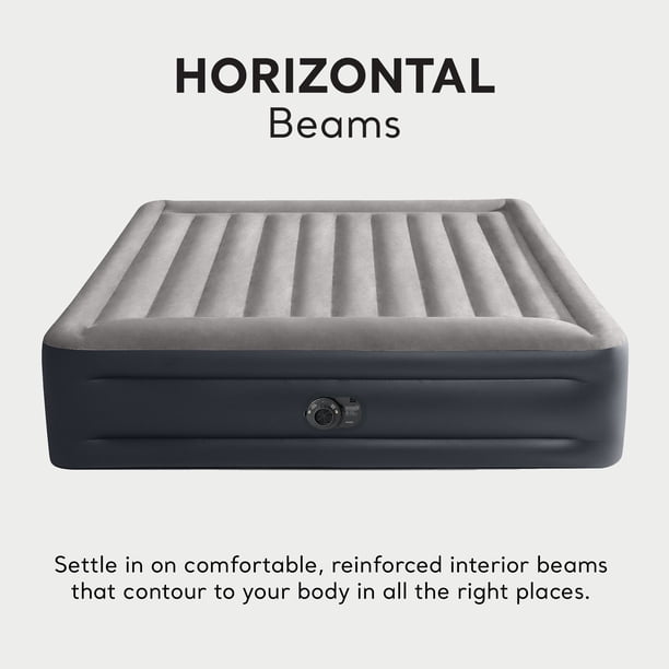Intex Dura Beam Plus Deluxe Air Mattress Bed with Built In Pump