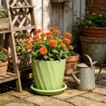 thumbnail image 1 of Aufmer Minimalist Twill Texture Round Breathable Plastic Flower Pot Root Control Design Good Air Permeability For Home Indoor Green Plant Succulent Plant Cultivation, 1 of 7