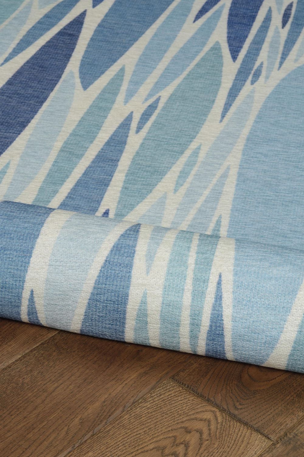 Tapis d'extérieur lavable Pompano bleu & ivoire 5 pi x7 pi