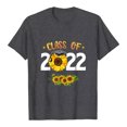 thumbnail image 1 of Pompotops Femmes Casual Lettre Impression Pull Manches Courtes T-Shirt, 1 of 4